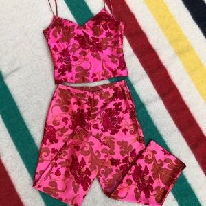 Vintage silk two piece set